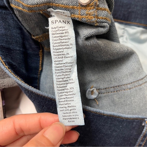 SPANX Blue Ankle Pull On Cropped Denim Jeans 3X - Picture 7 of 11